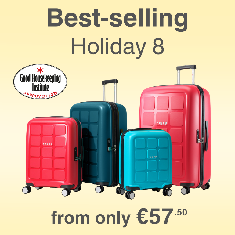 Shop Holiday 8 suitcases from only €57.50. Good Housekeeping Approved luggage