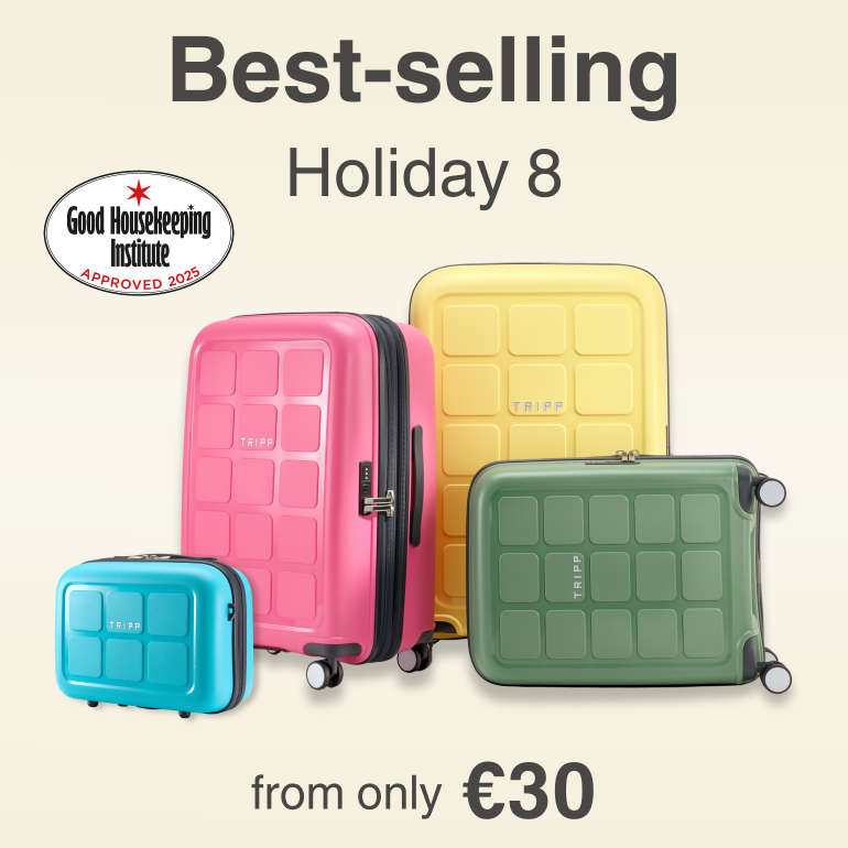 Shop Holiday 8 suitcases from only €30. Good Housekeeping Approved luggage