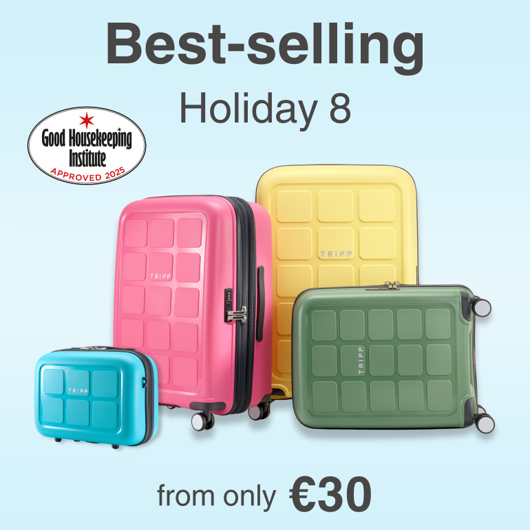 Shop Holiday 8 suitcases from only €30. Good Housekeeping Approved luggage