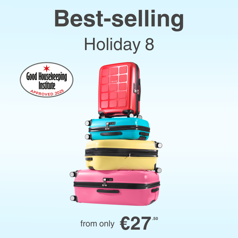 Shop Holiday 8 suitcases from only €27.50. Good Housekeeping Approved luggage