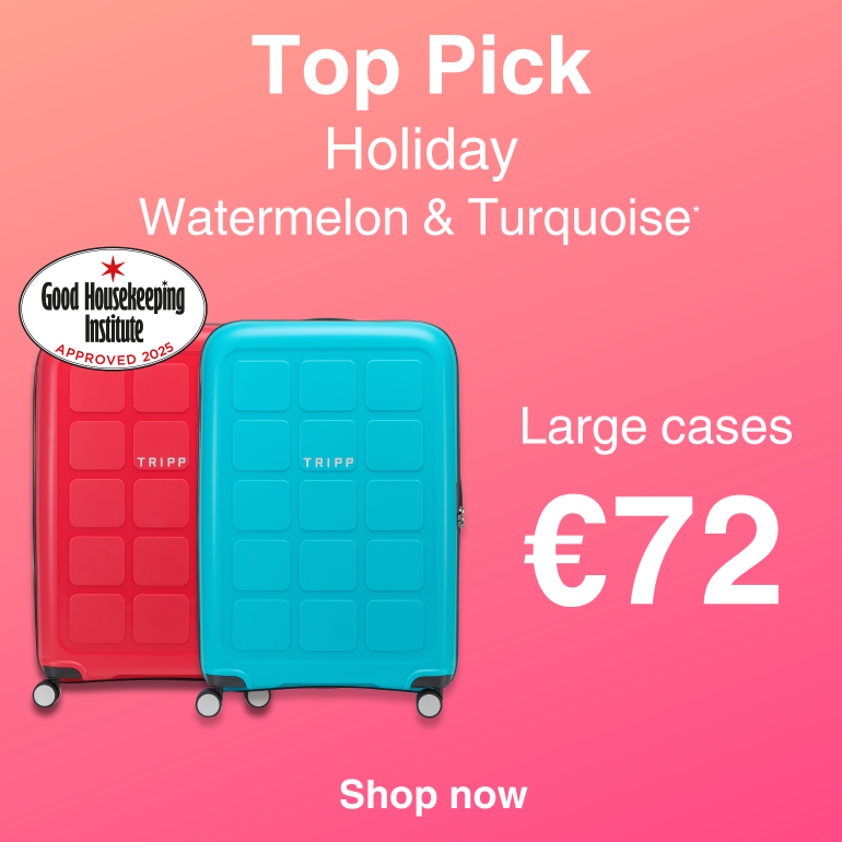 Sale Top Pick, Holiday Watermelon & Turquoise. Good Housekeeping approved luggage