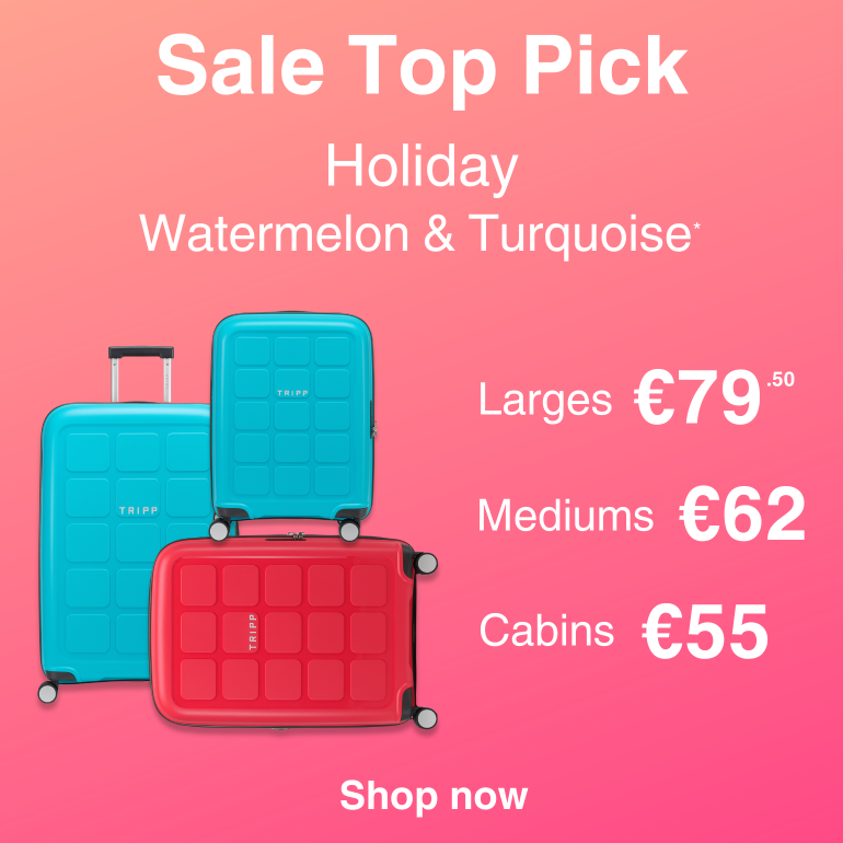 Sale Top Pick, Holiday Watermelon & Turquoise. Good Housekeeping approved luggage