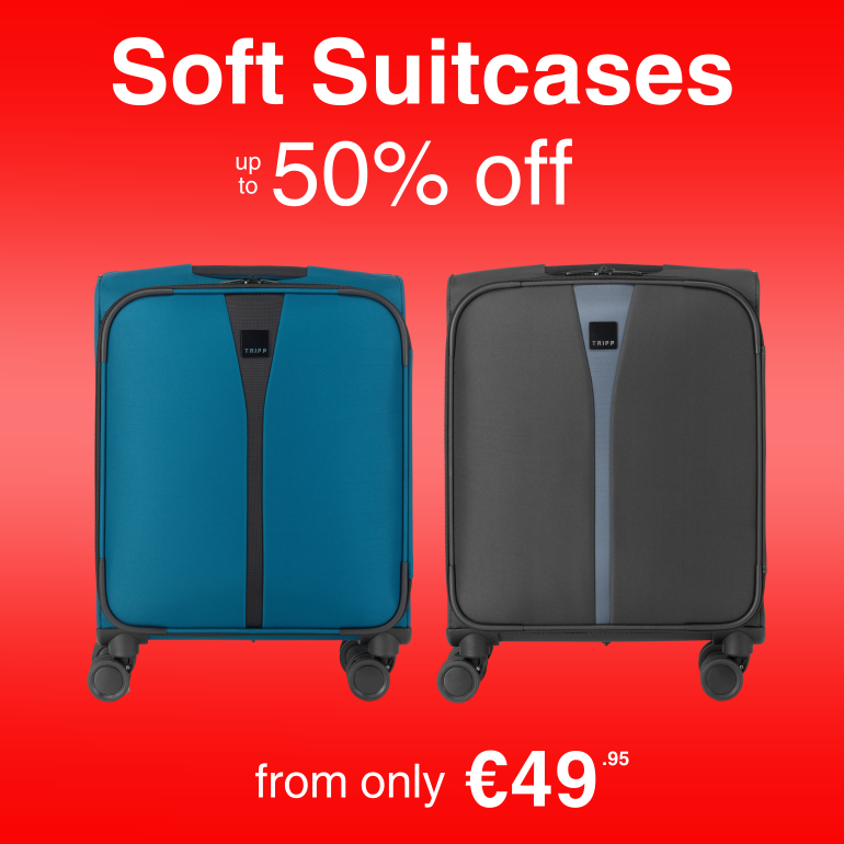 Shop soft suitcases, up to 50% off, from only €49.95