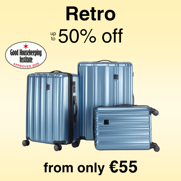 Shop Retro, up to 50% off, from only €55. Good Housekeeping Approved Luggage