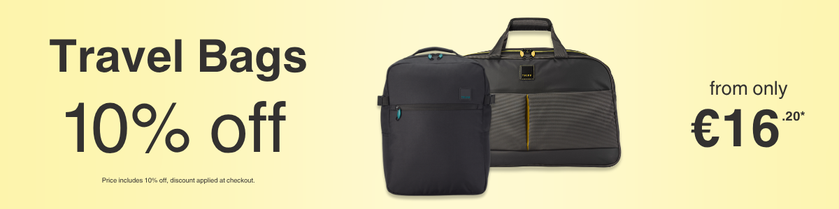 Take an extra 10% off all travel bags