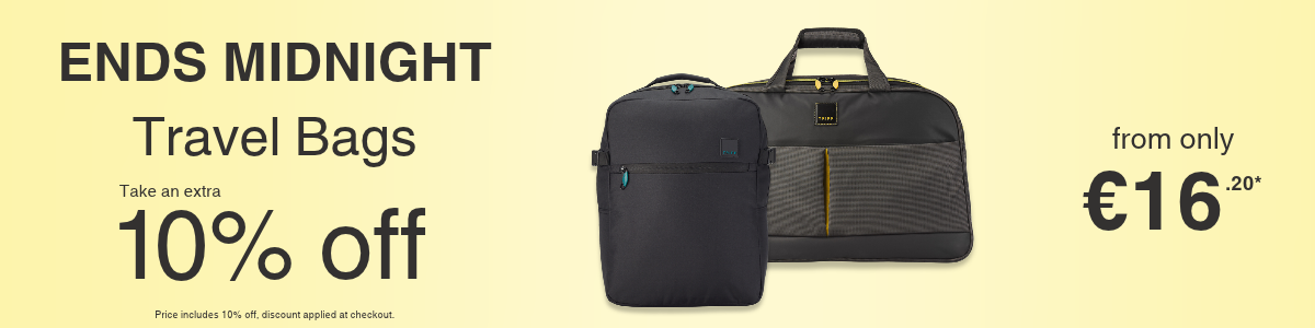 Take an extra 10% off all travel bags