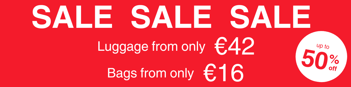 Shop Sale, up to 50% off, luggage from only €45