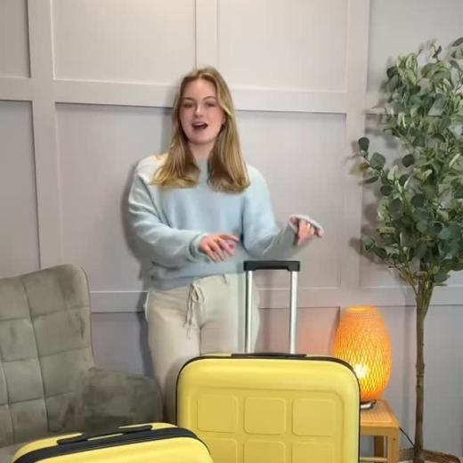 Storage hack! Did you know our luggage can be nested?! Luggage featured is Holiday buttermilk 💛 #t...